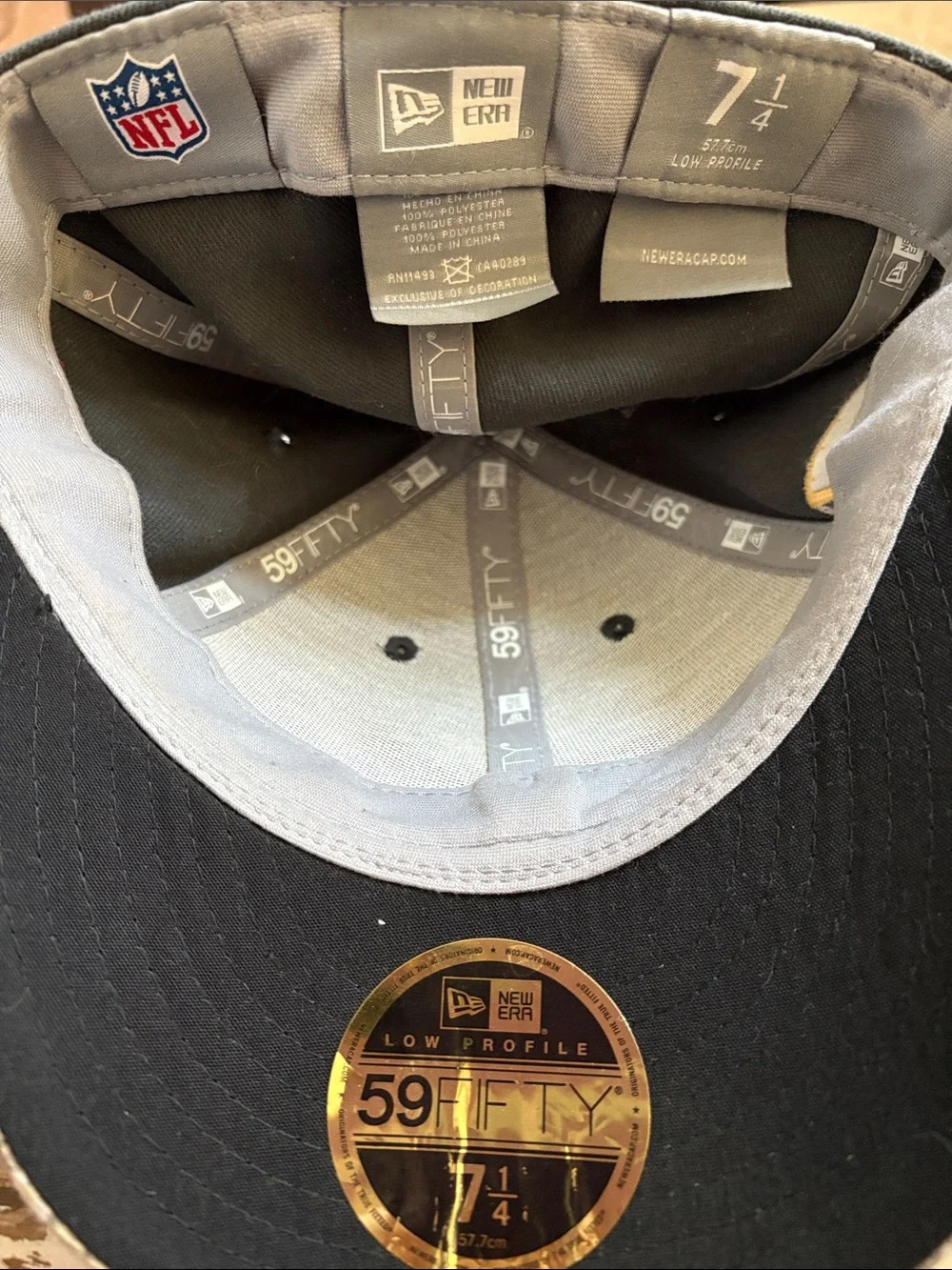Houston Texans salute to service Black Crown Tan Camo Brim Fitted Hat